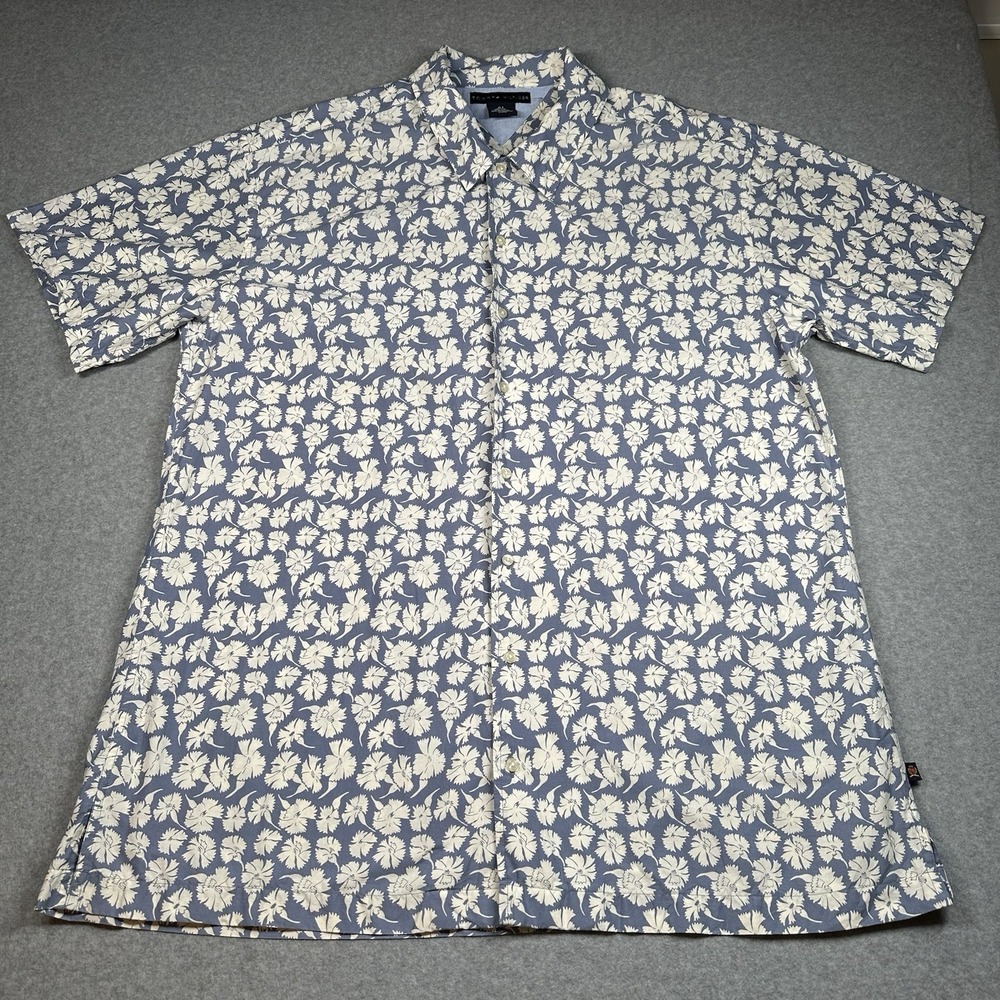 Tommy Hilfiger XL Soft‎ Cotton Floral Button Down Shirt Vintage 90s/00s Blue